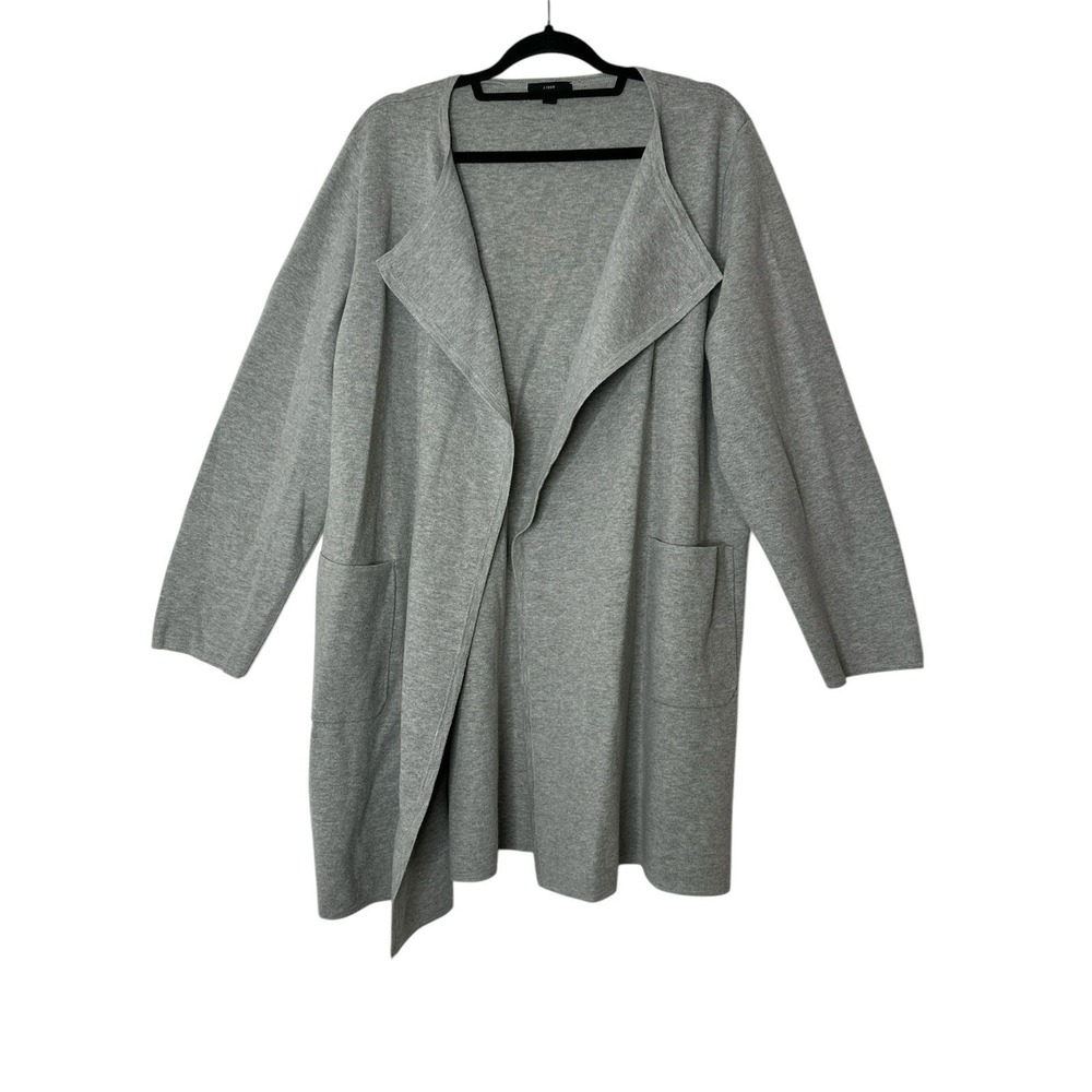 J CREW 365 Sophie Women's XXL Open-Front Sweater Blazer Cardigan Heather Gray